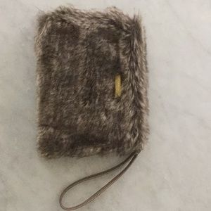 Catherine Malandrino Faux Fur Wristlet Clutch
